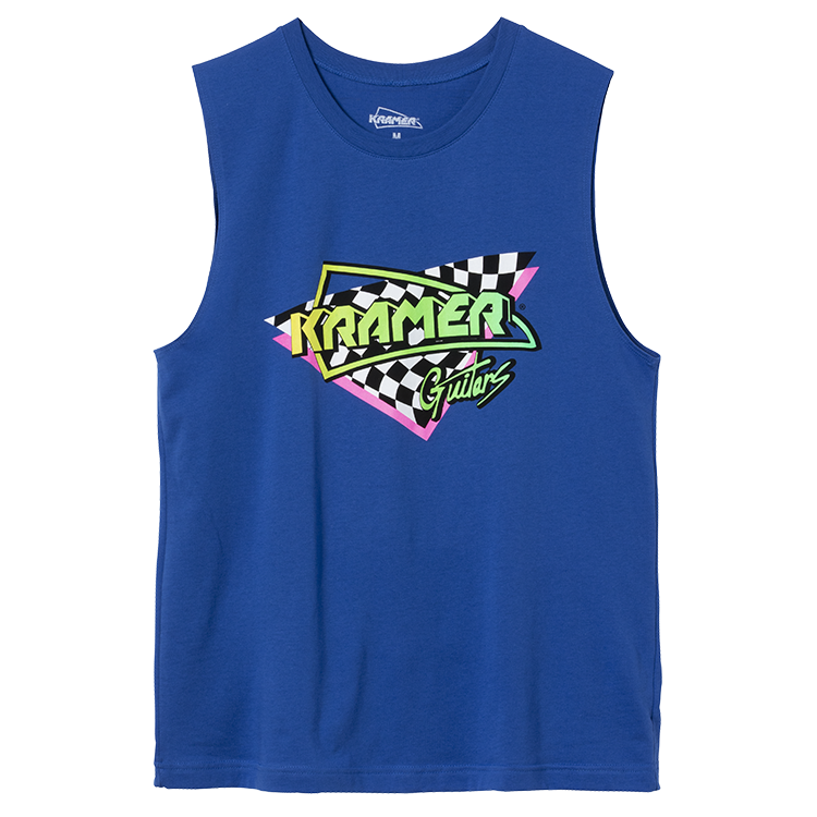 Checkered Flag Cutoff Tee (Blue), Small