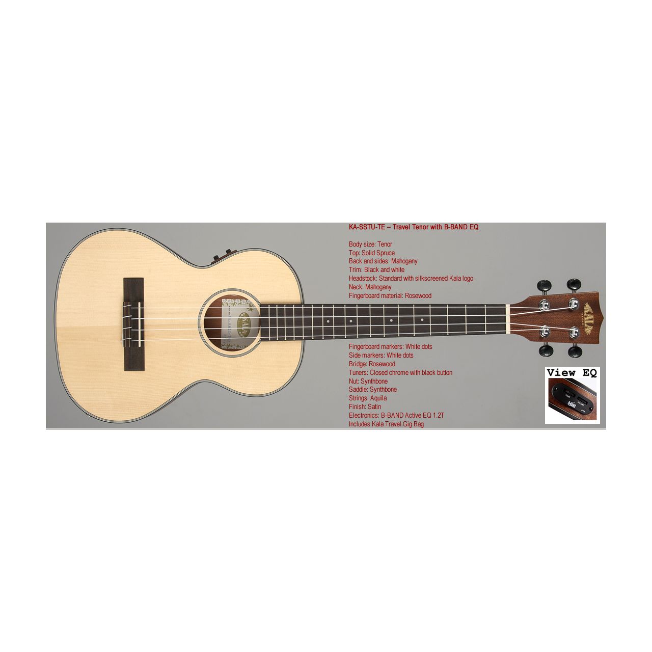 Spruce Top Mahogany Travel Tenor with a EQ, with a Gigbag