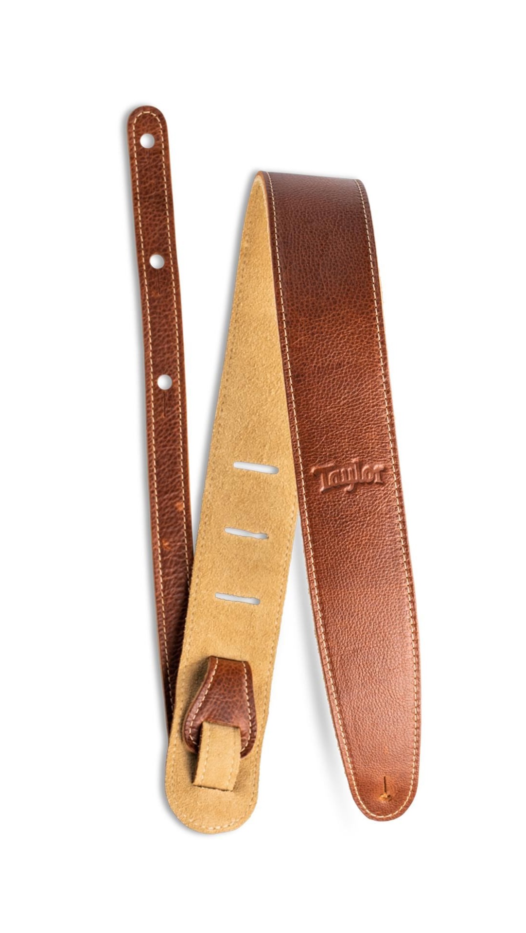 2.5" Leather Guitar Strap - Suede Back, Choc Brown