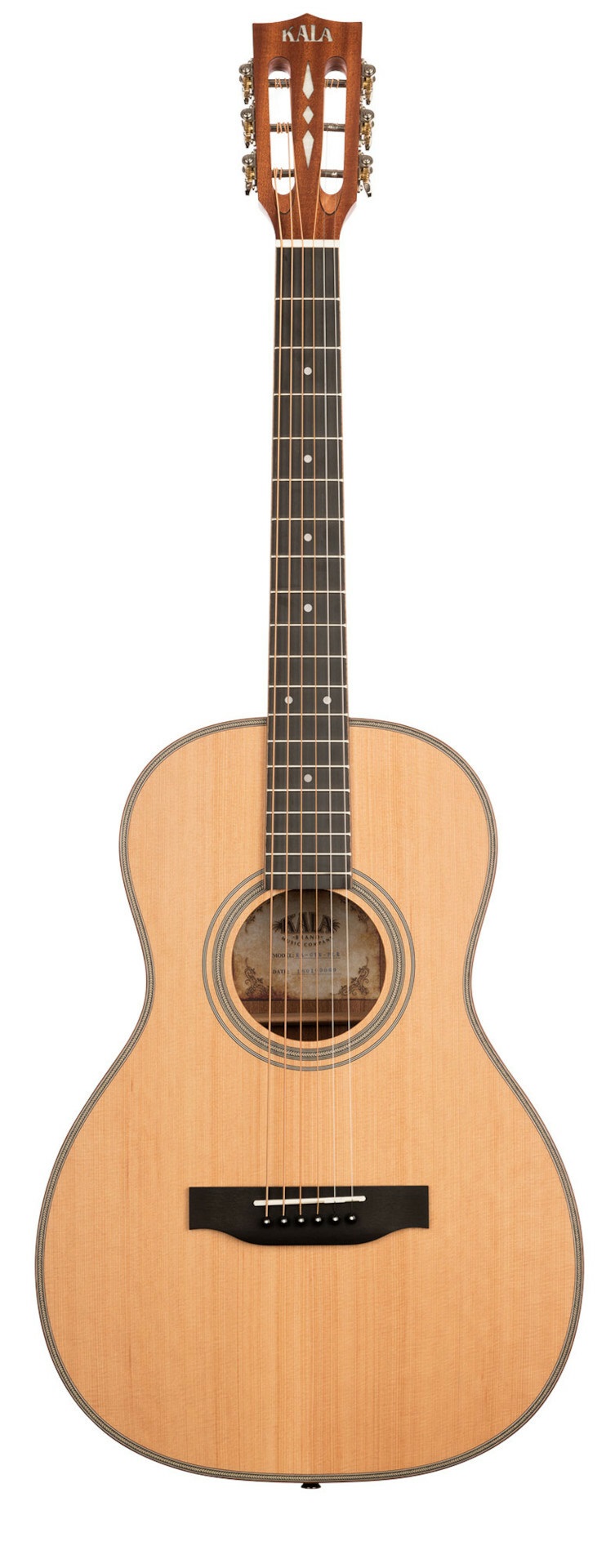 KALA KA-GTR-PLR - Solid Cedar Top Parlor Guitar, with Bag