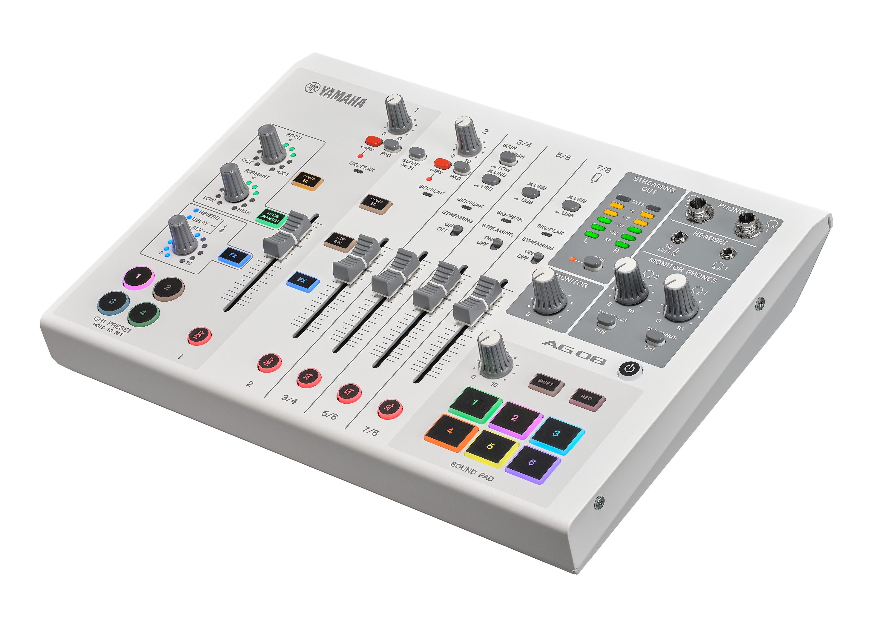 AG08  Live Streaming Mixer White