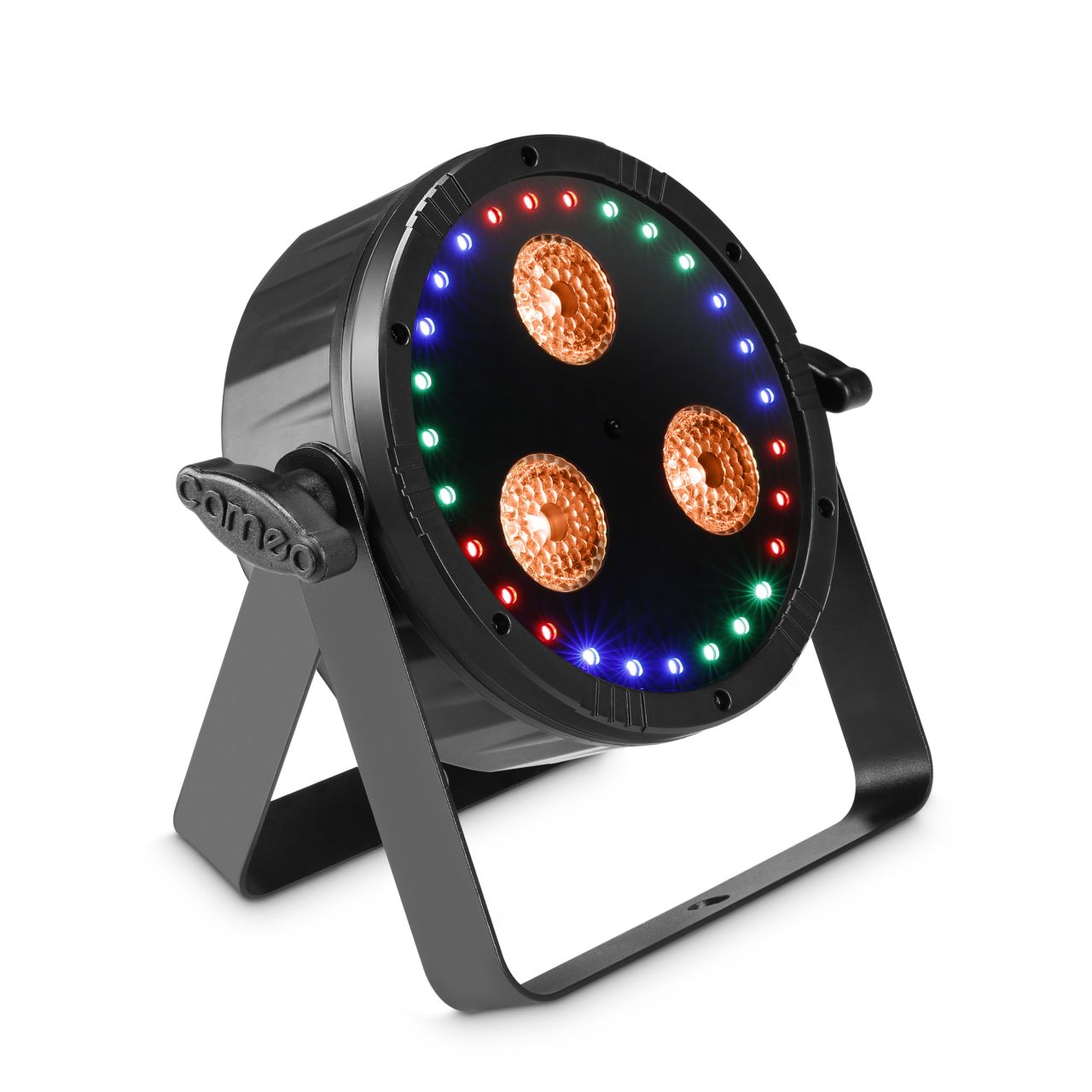 Cameo FLAT STAR - Flacher 2-in-1 PAR-Scheinwerfer mit RGBWA+UV LEDs und RGB-Ring