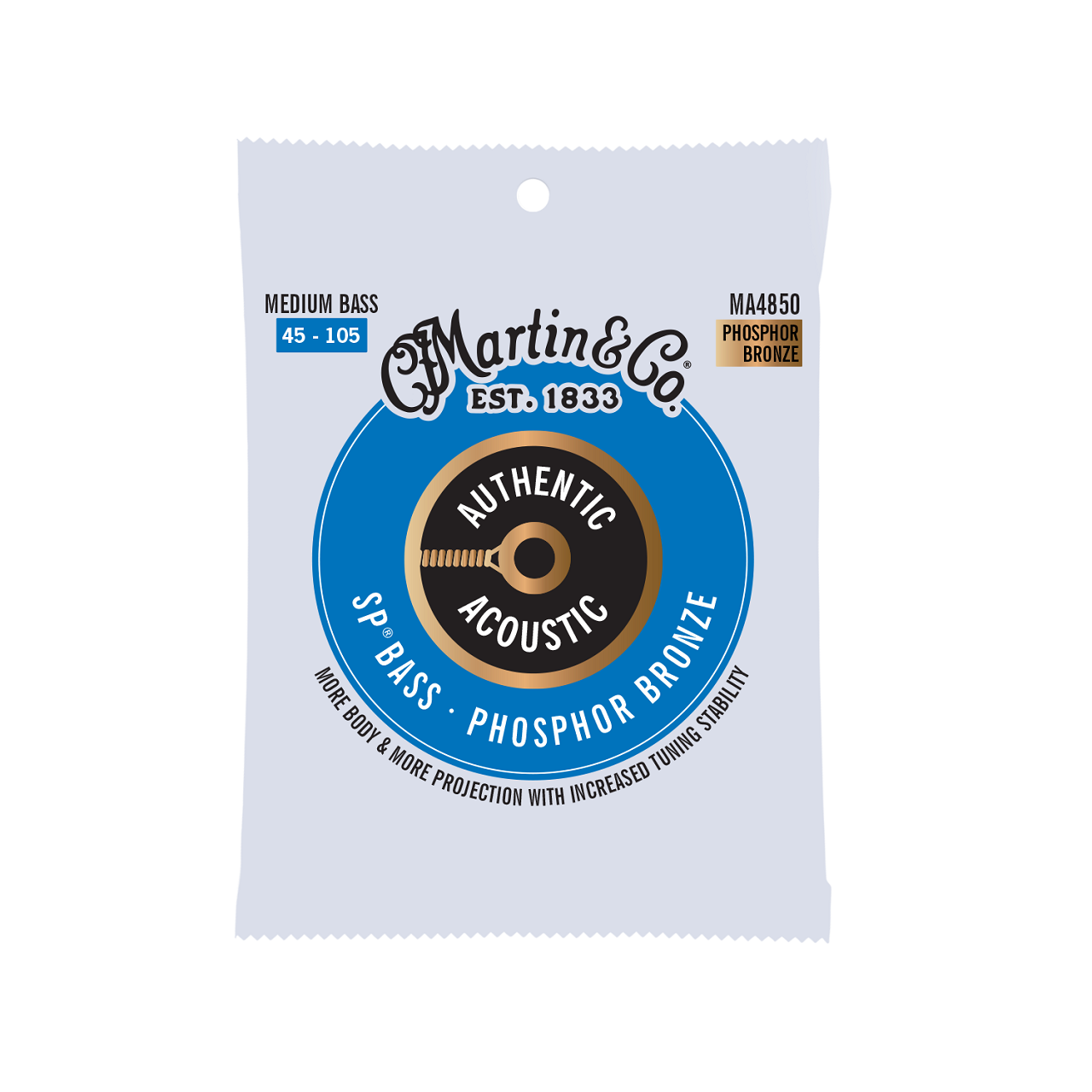 MA4850, Authentic Acoustic SP® Bass Strings , 45-105, Medium