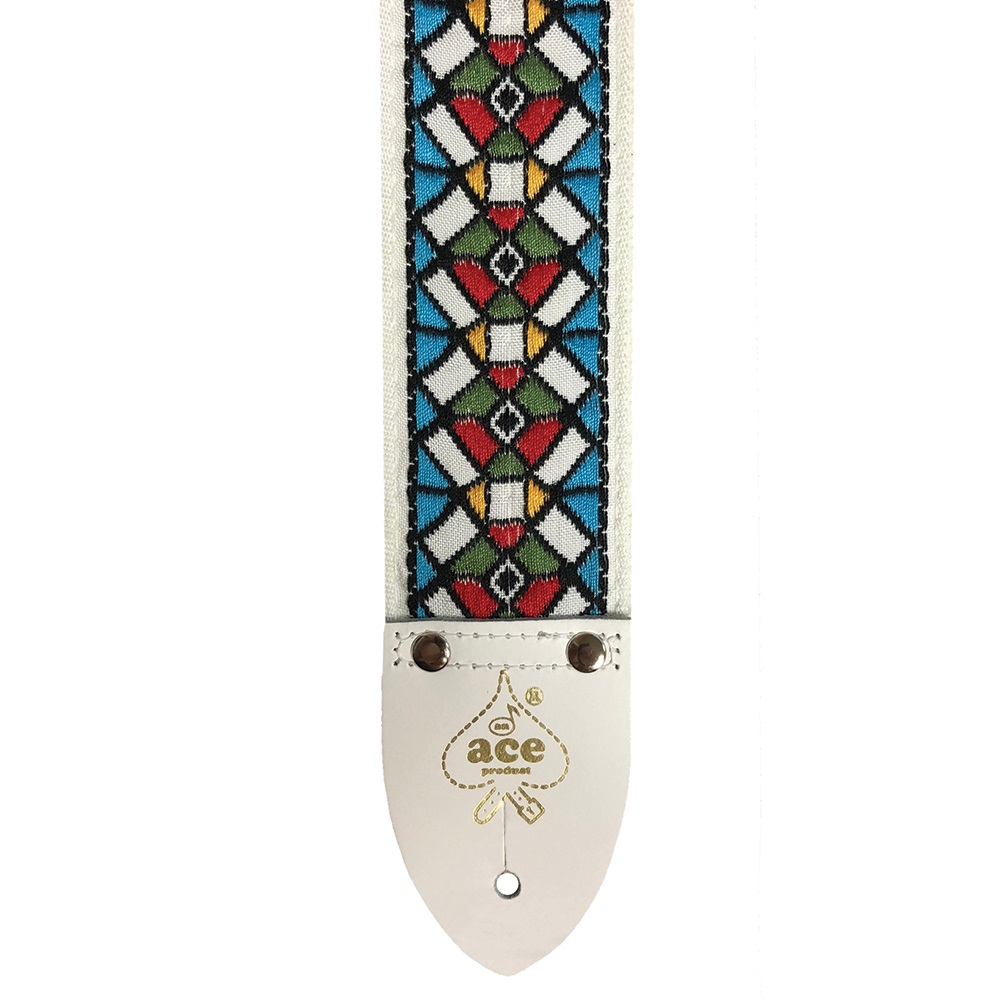 Ace Vintage Reissue Guitar Strap (ACE-3), Stained Glass