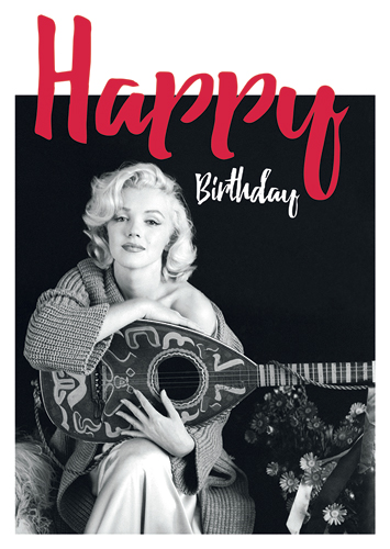 Marilyn Monroe Happy Birthday Guitar - Postkarte