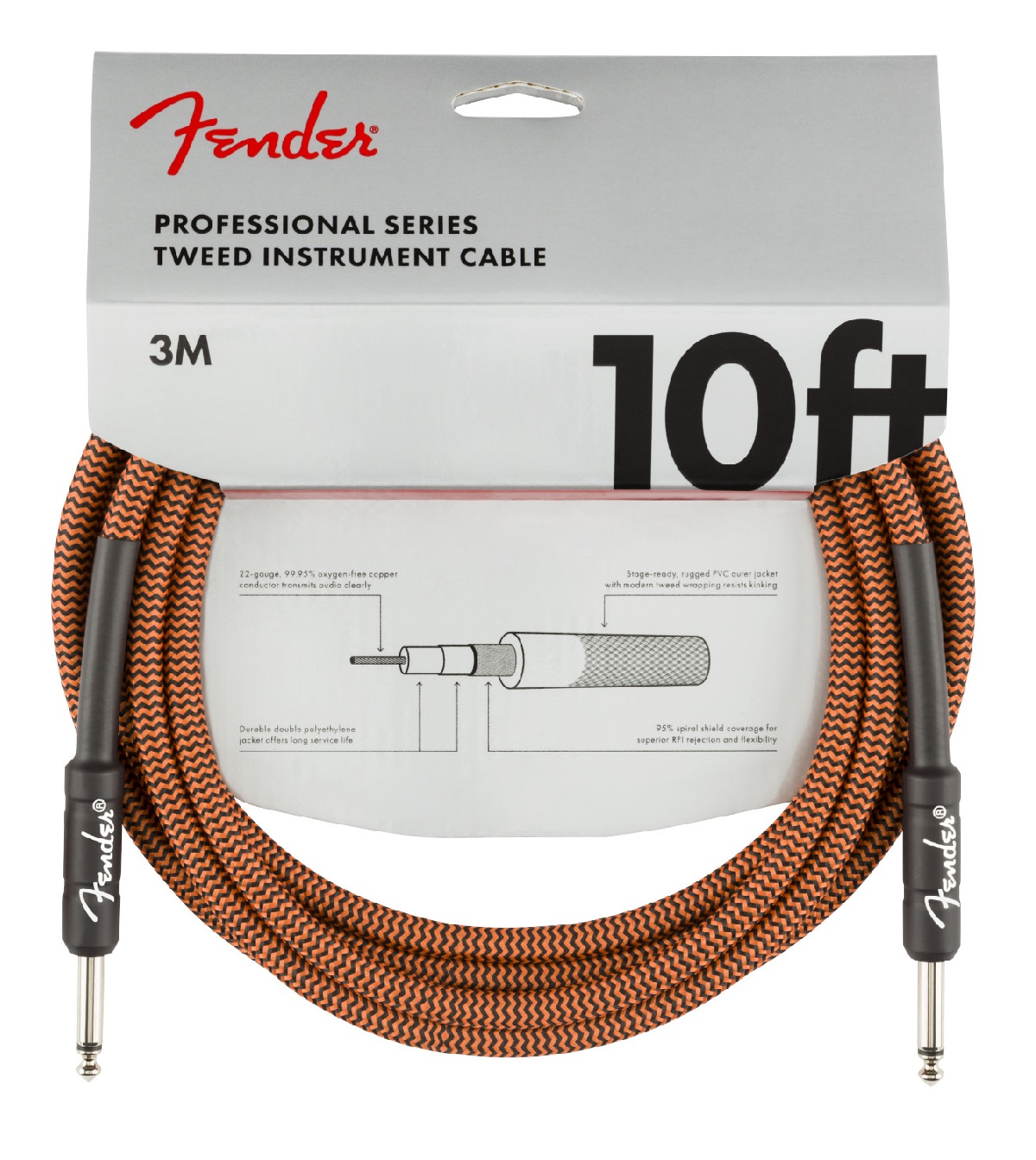 Limited Edition Professional Series Instrument Cable, 3m, Orange Tweed