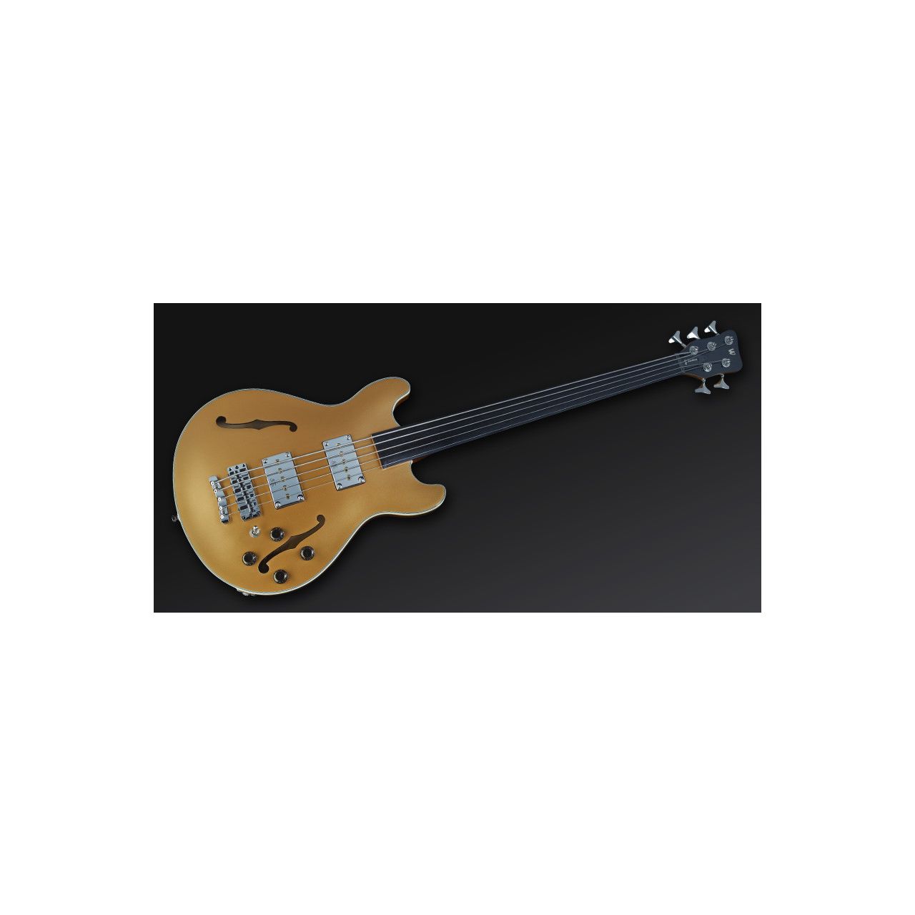 RB StarBass Maple 5 Solid Gold Metallic, passive, Long Scale, fretless