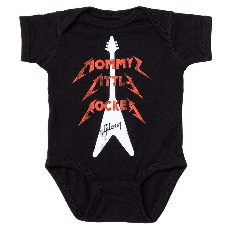 Mommy's Little Rocker Flying V Onesie (Black) 3/6 Monate