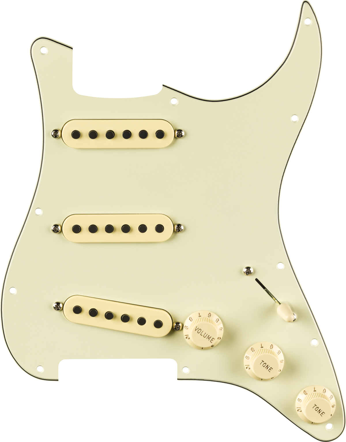 Pre-Wired Strat® Pickguard, Eric Johnson Signature, Mint Green 11 Hole PG