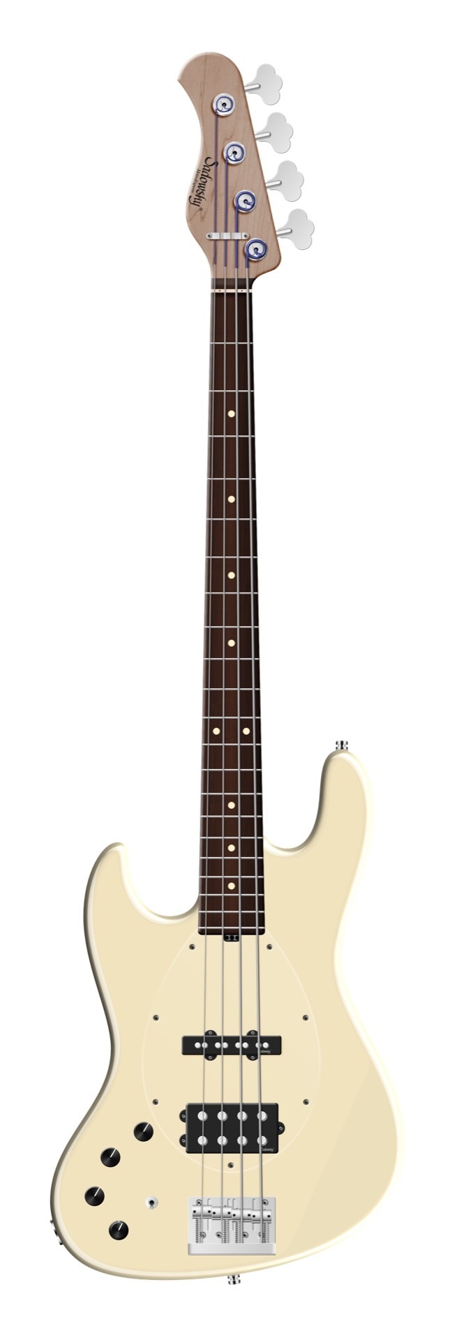 MetroExpress 21-Fret Vintage M/J Bass, Morado Fingerboard, Lefthand, 4-String - Solid Olympic White 