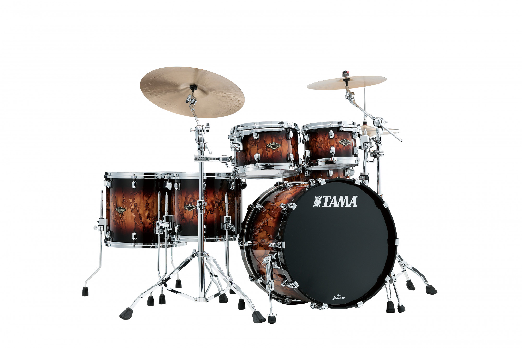 Starclassic Lacquer Walnut/Birch Shell Kit 5 tlg. - Molten Brown Burst/Chrom Hardware