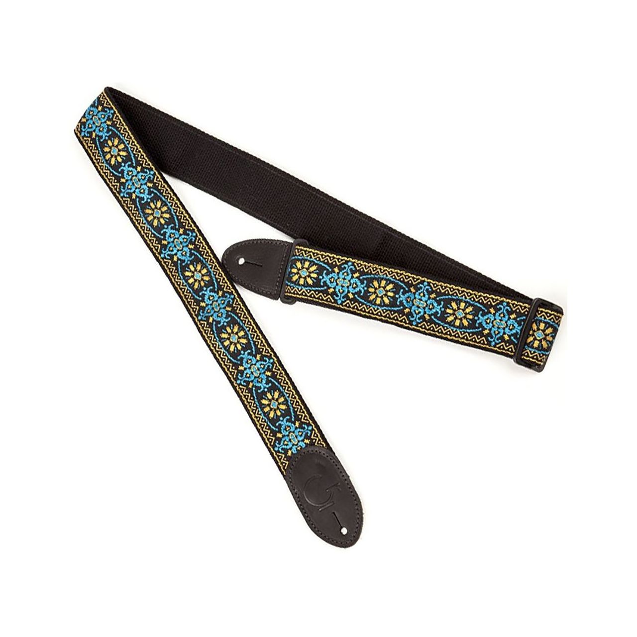 Guitar Strap, Blue / Orange Black End