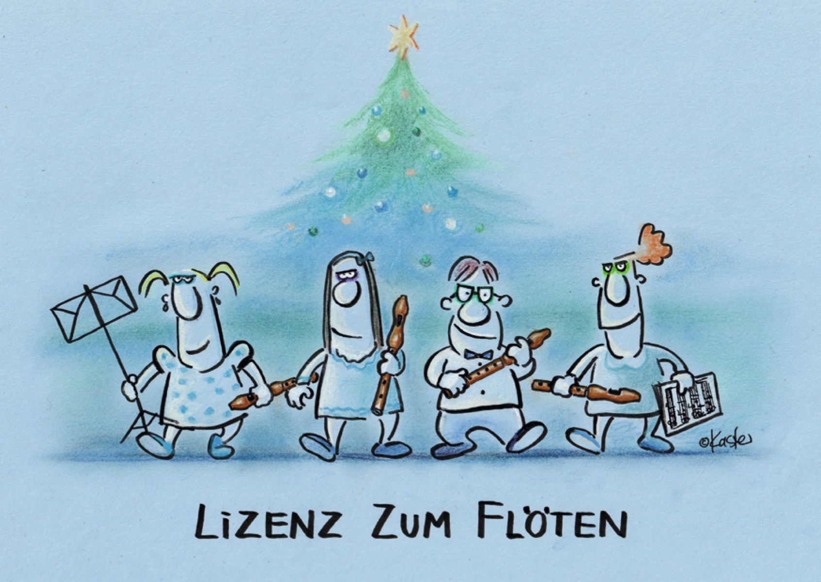 Lizenz zum Flöten - Postkarte