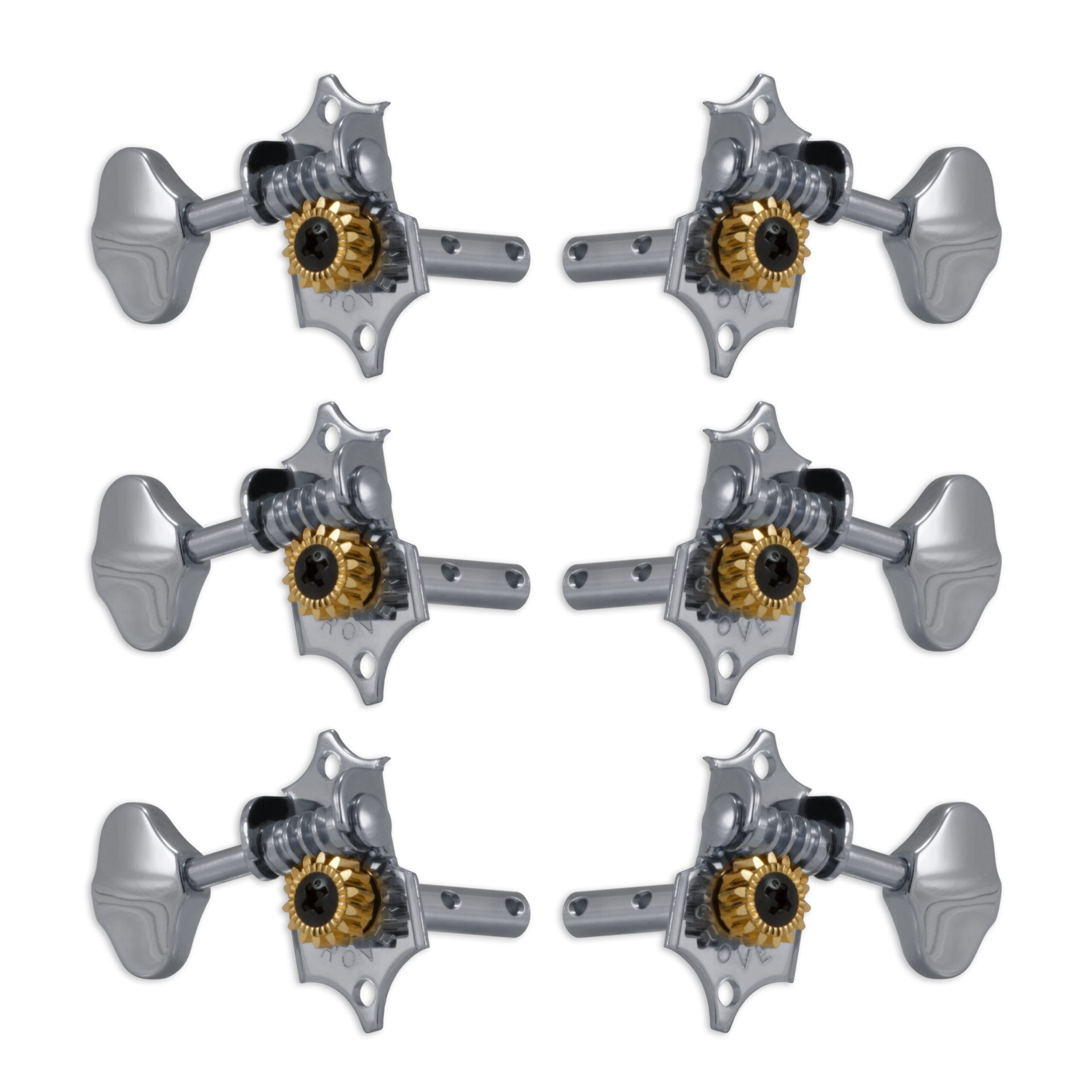 H97C Original Sta-Tite Machine Head, Horizontal - Guitar Machine Heads, 3 + 3 - Chrome