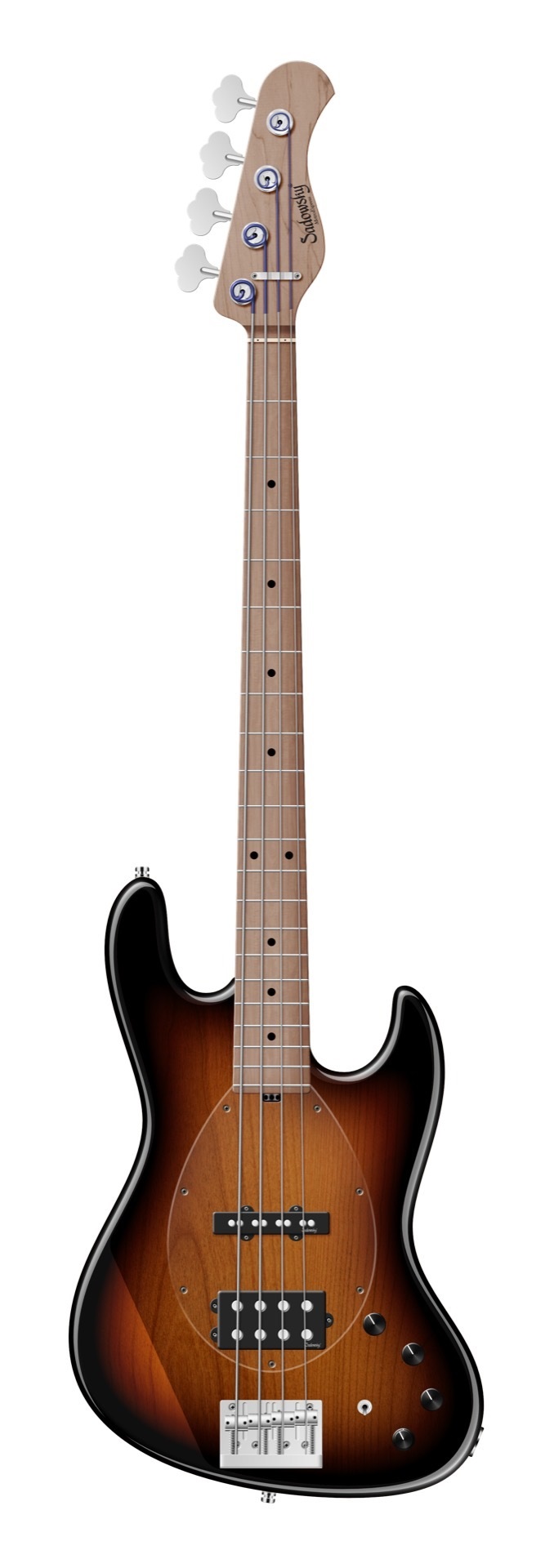 MetroExpress 21-Fret Vintage M/J Bass, Roasted Maple Fingerboard, 4-String - Tobacco Sunburst Transp