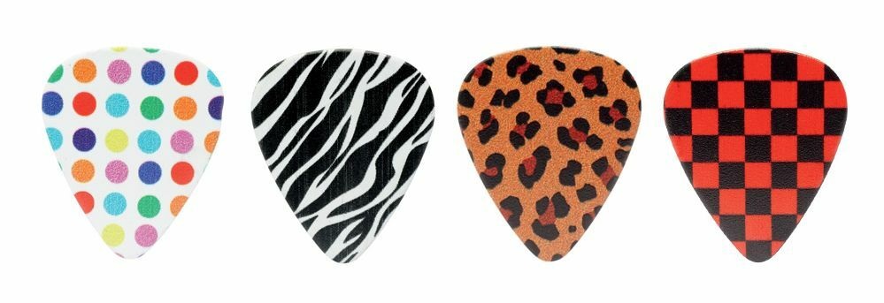 Cool Plecs "Patterns" - 351 Shape (RPPAM), 12 pcs Assorted Pick Pack, 0.71 mm