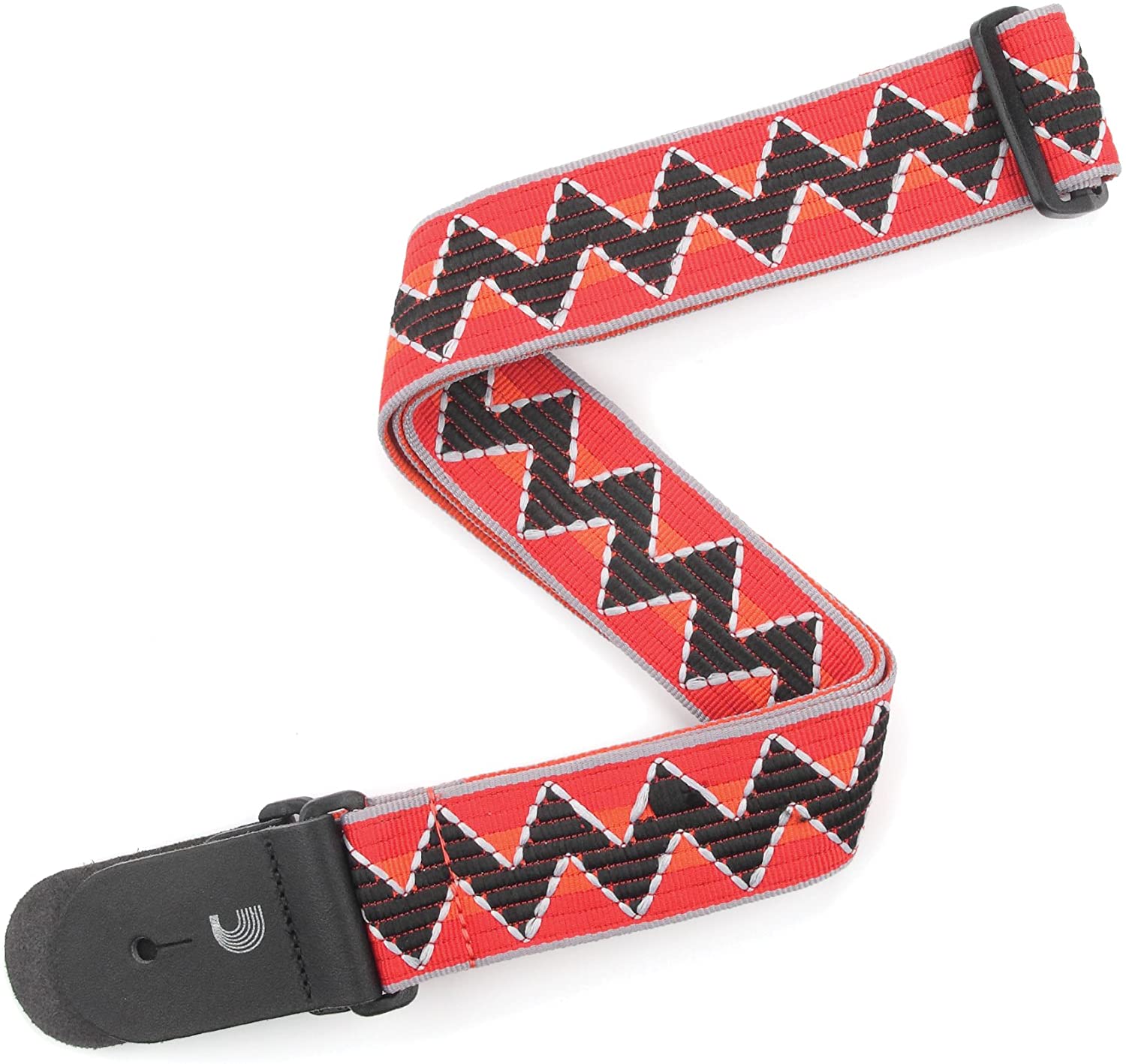 2" Guitarstrap,Zig Zag - Red