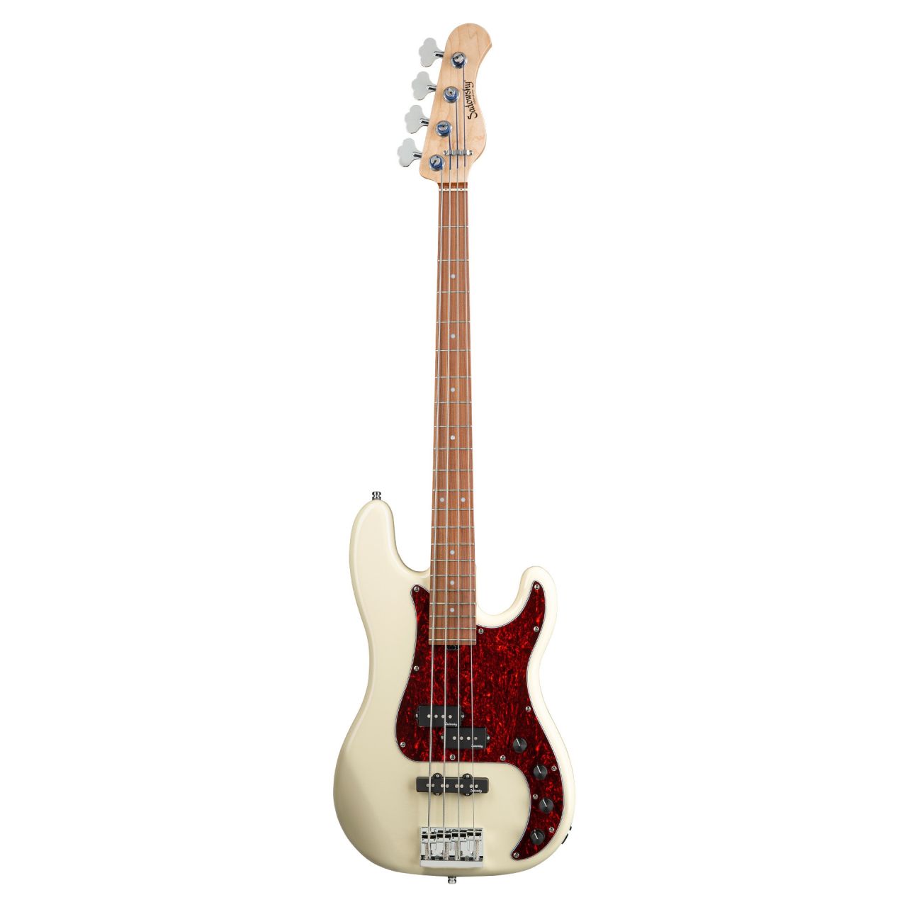 21-Fret Hybrid P/J Bass, Red Alder Body, 4-String - Solid Olympic White High Polish