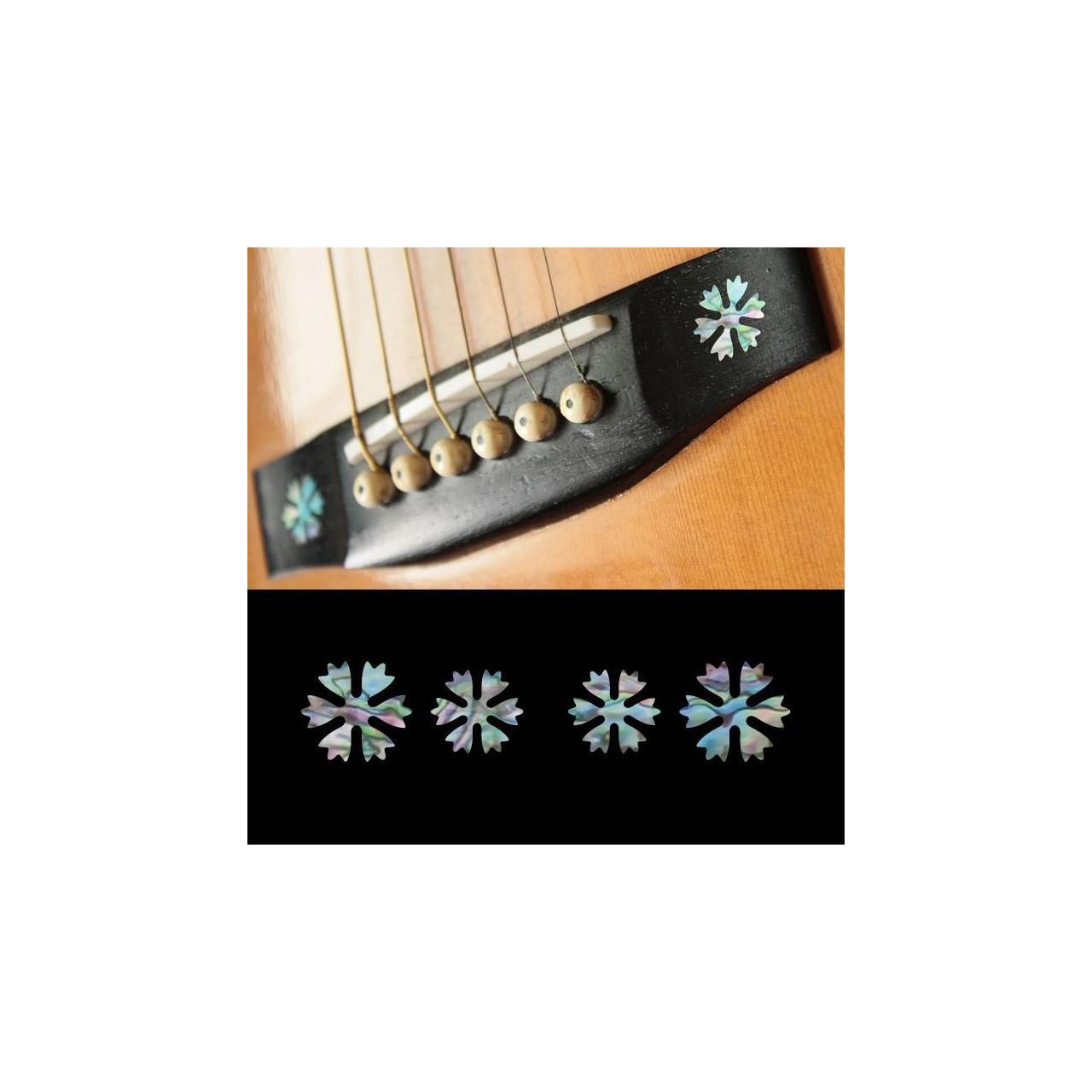 Inlay Stickers, BridgeSide/Snowflakes 2pcs/set (Abalone Mixed)