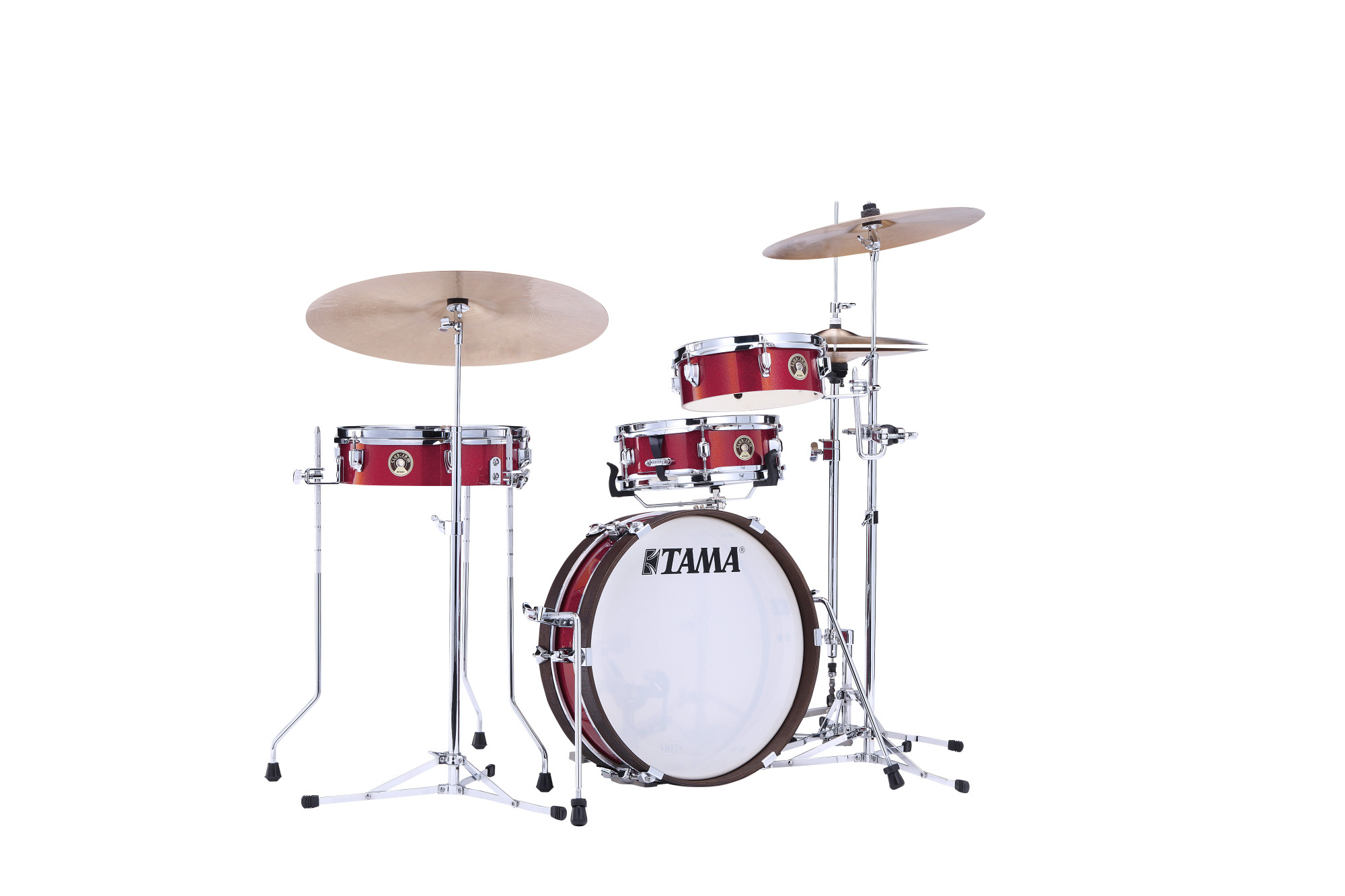 Club-Jam Pancake Drumset 4 teilig. - Burnt Red Mist/Chrom HW