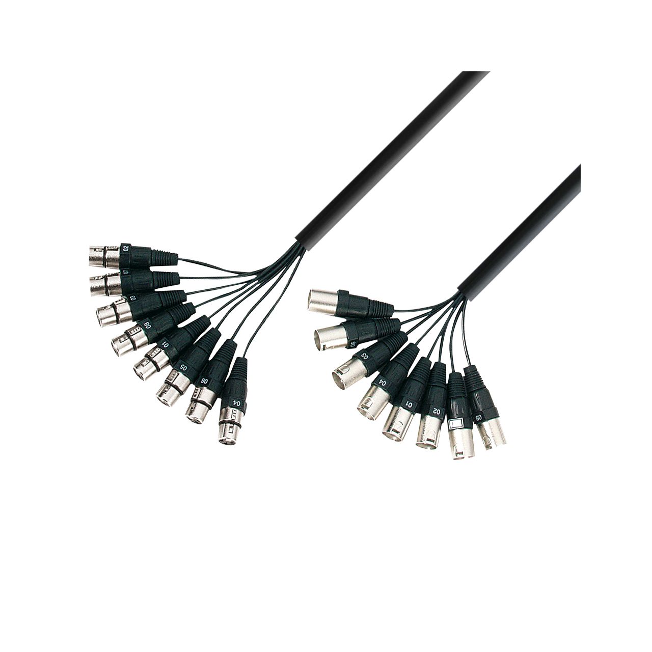 Multicore Kabel 8x XLR male auf 8x XLR female 5m