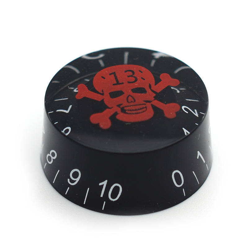 Guitar Knob Black/Red Skull