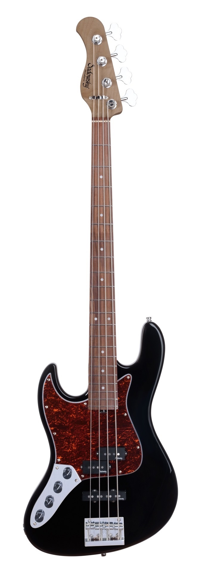 MetroExpress 21-Fret Hybrid P/J Bass, Morado Fingerboard, Lefthand, 4-String - Solid Black High Poli