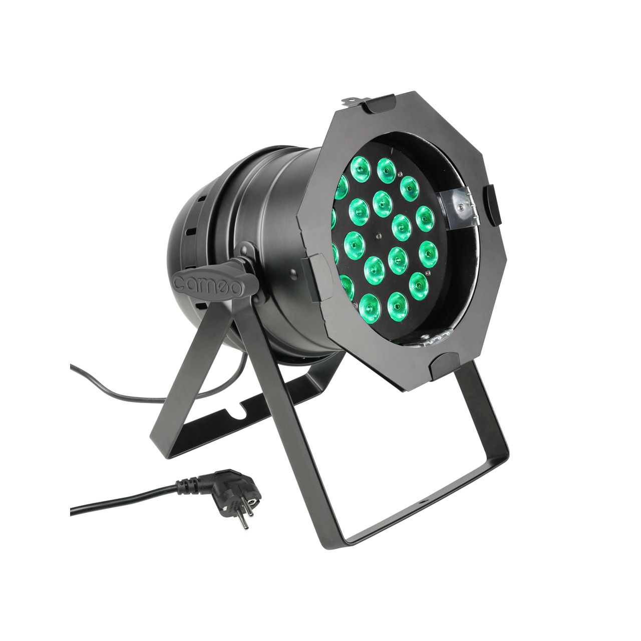 Cameo PAR 64 CAN Q 8W BS - 18 x 8W QUAD Colour LED RGBW PAR Scheinwerfer in schwarzem Gehäuse