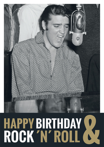 Elvis Presley Happy Birthday & Rock ´n´ Roll - Postkarte