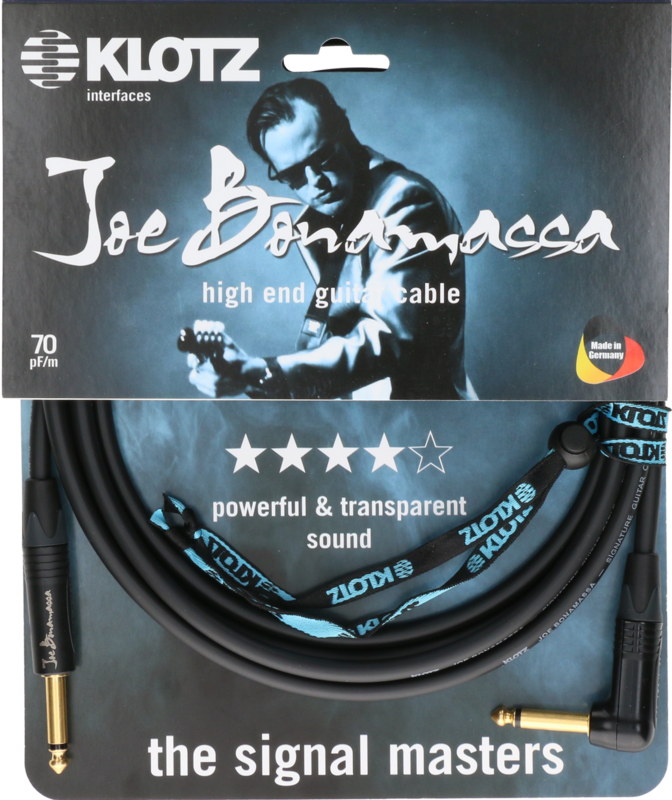 Joe Bonamassa high end, gerade - gewinkelt, neutrik schwarz, 6m