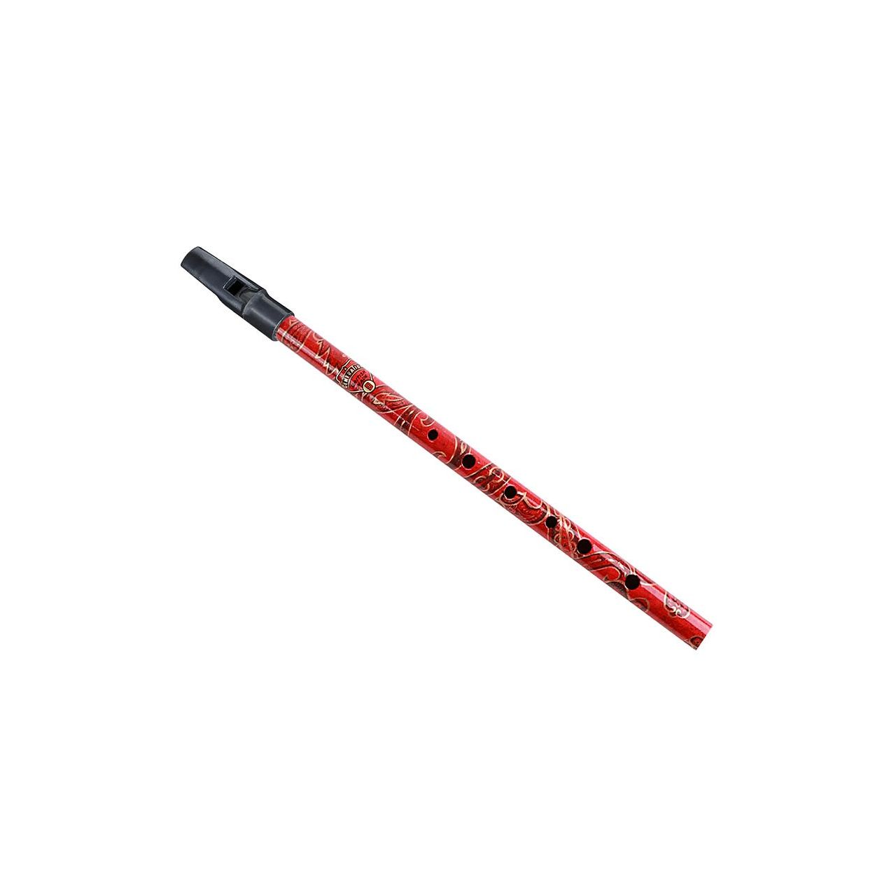 Tin whistle "Boho" brass paisley red key: D 