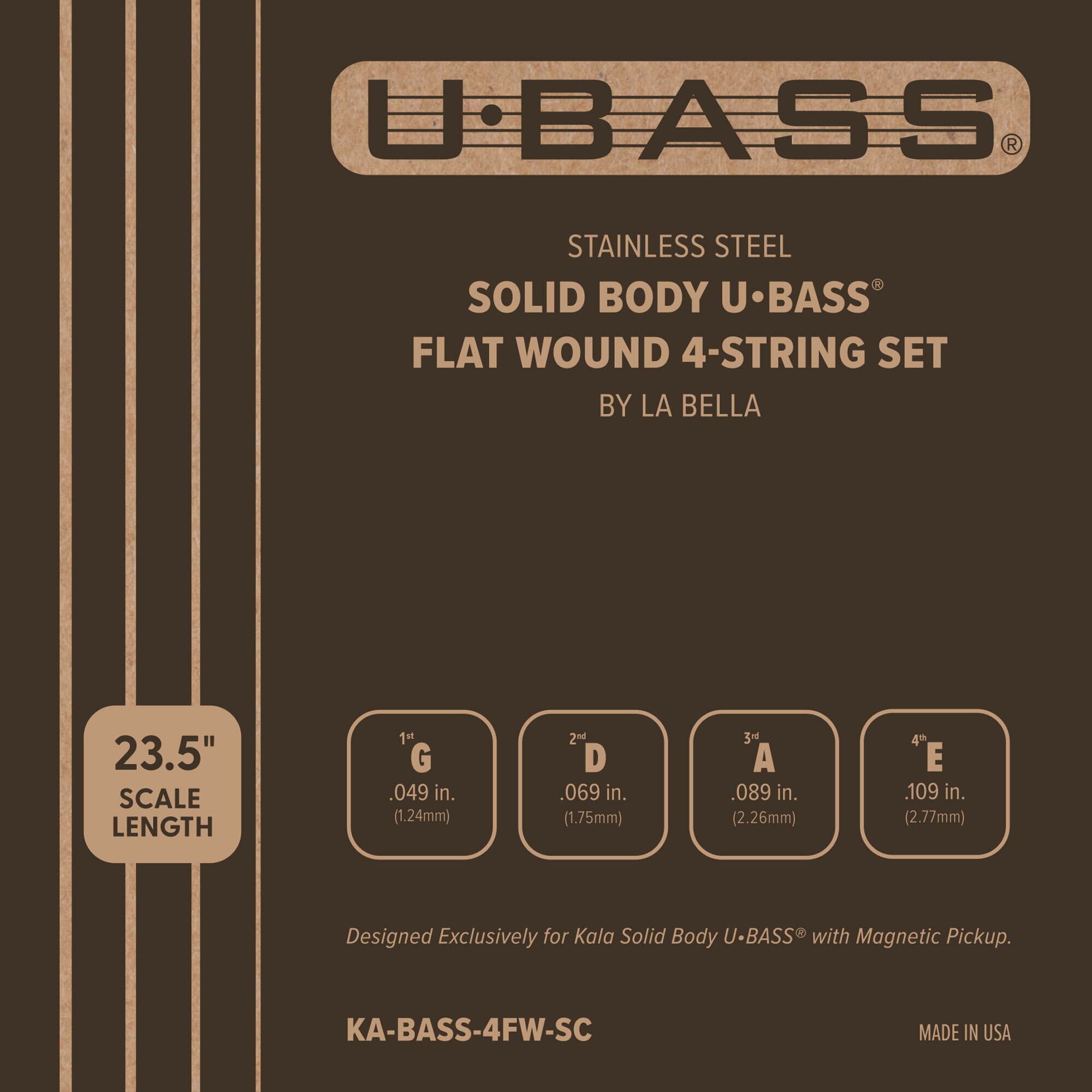 U-Bass Solid Body Flatwound String Set, 4-String (by La Bella)