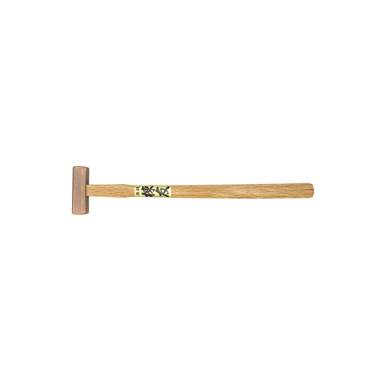 Bronze fretting hammer, flat sides and curved side, total length 300 mm