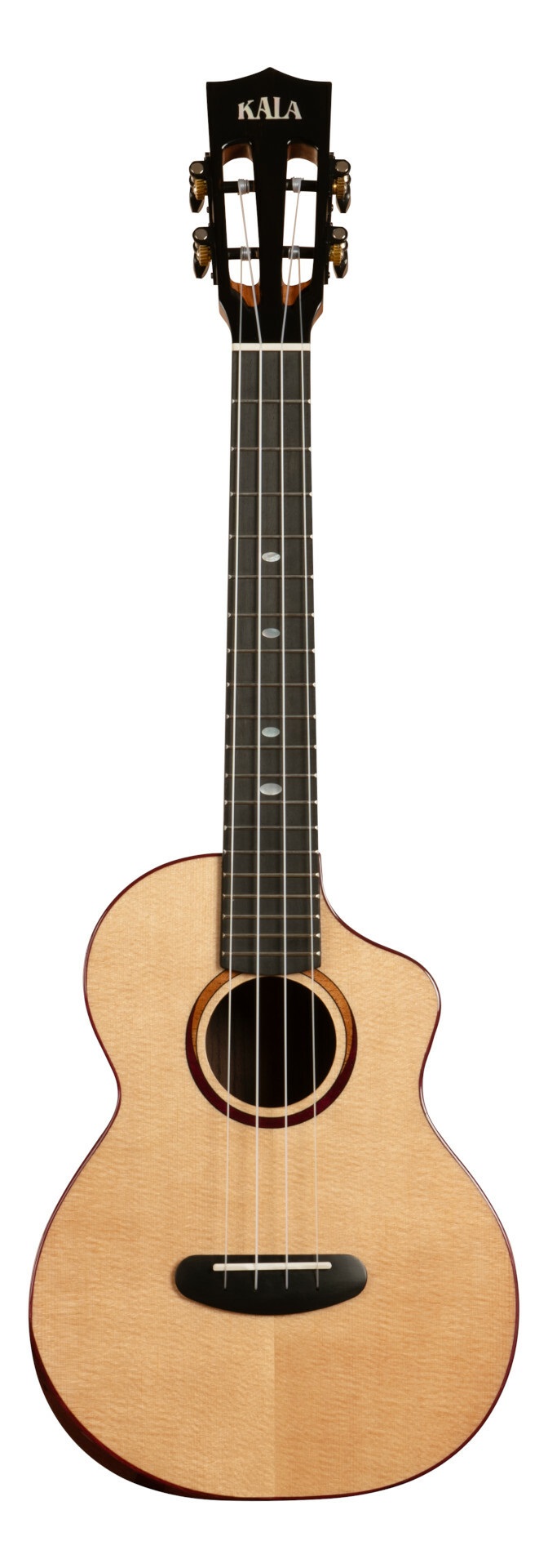 KALA KA-CT-SSRW-TG-C - Contour All Solid Gloss Spruce Rosewood Tenor Ukulele, with Cutaway & Bag