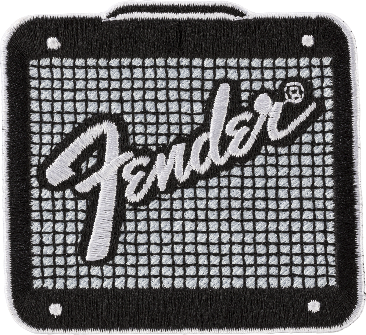 Amp Logo Patch, Black and Chrome