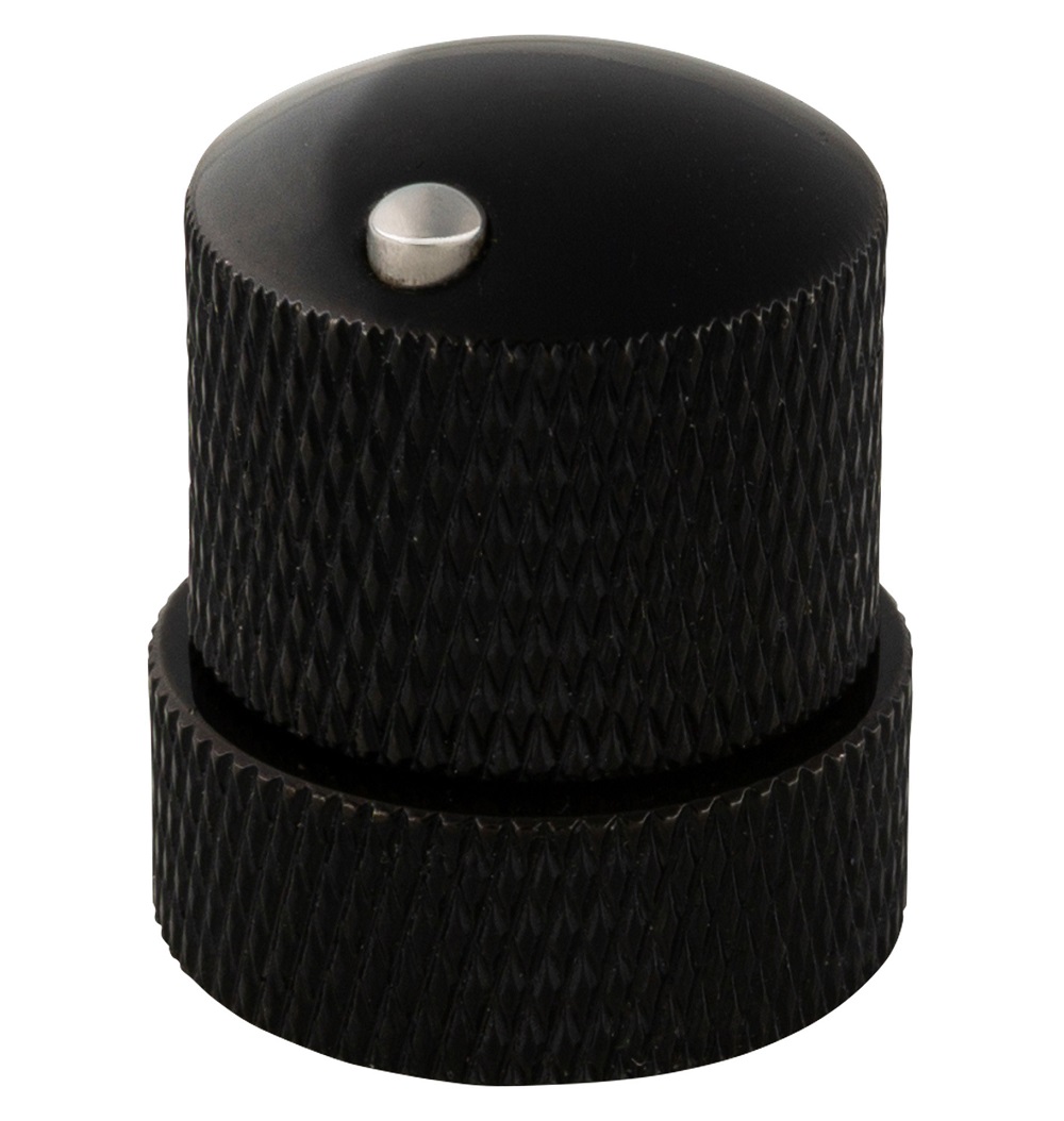 Stacked Potentiometer Dome Knob with Convex Indicator - Black