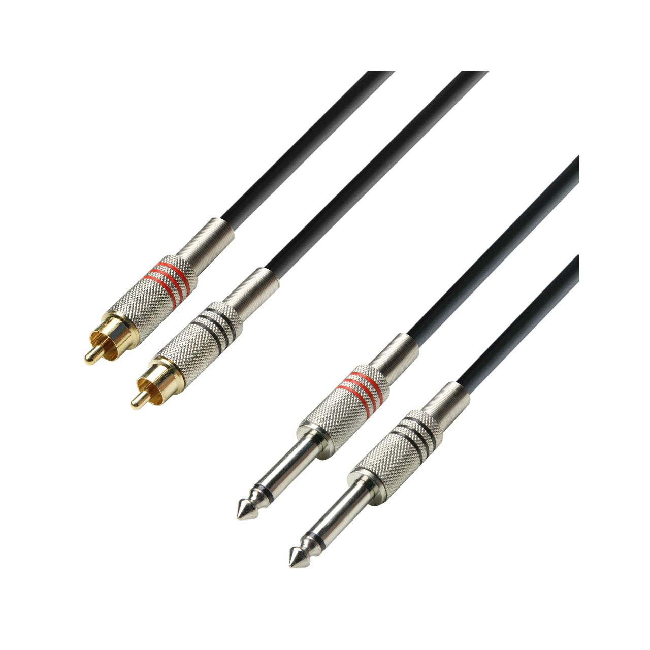 Audiokabel 2xCinch male auf 2x6,3mm Klinke mono 1m