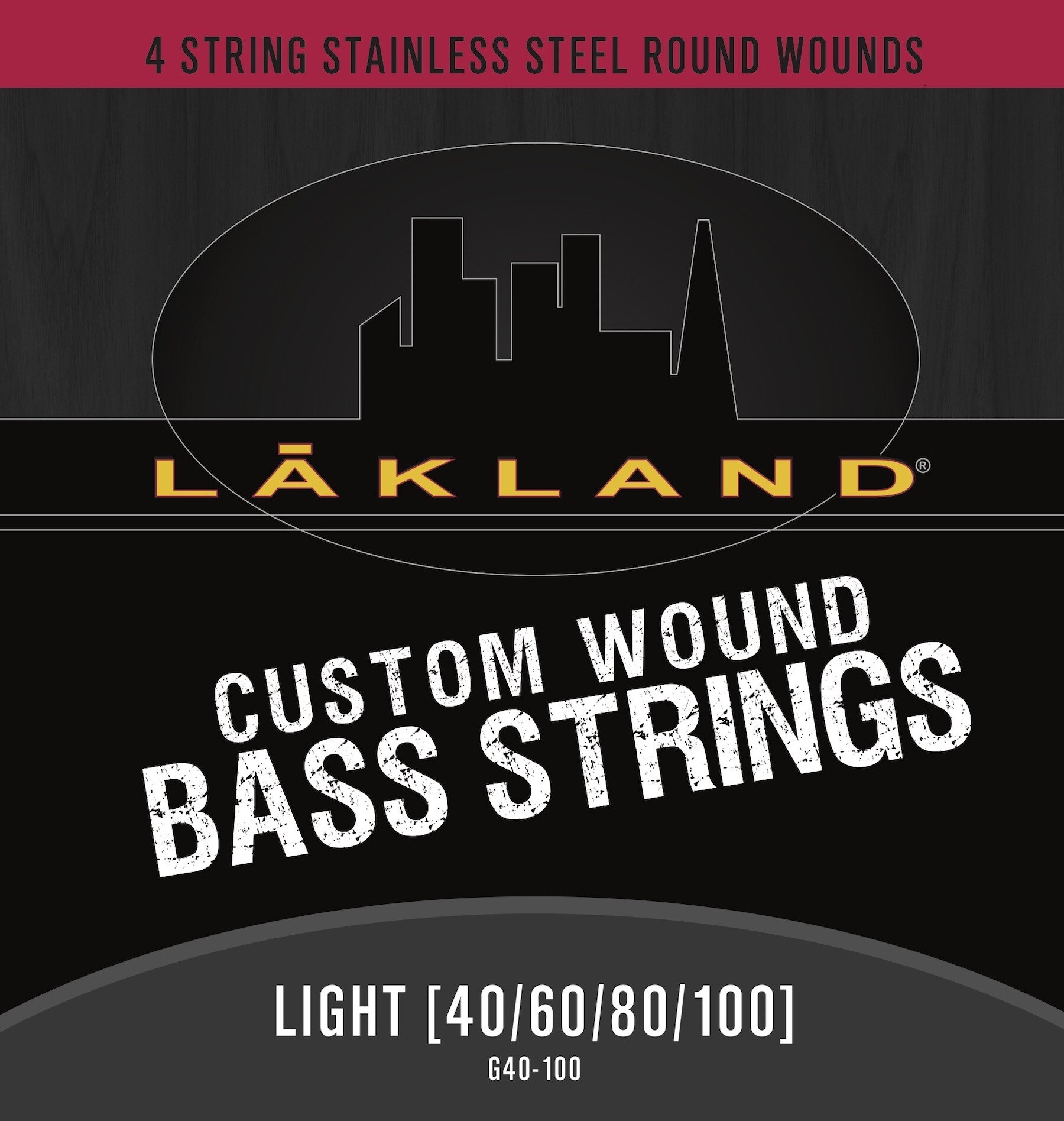 Custom Wound Stainless Steel - Electric Bass String Set, 4-String, Light, .040-.100