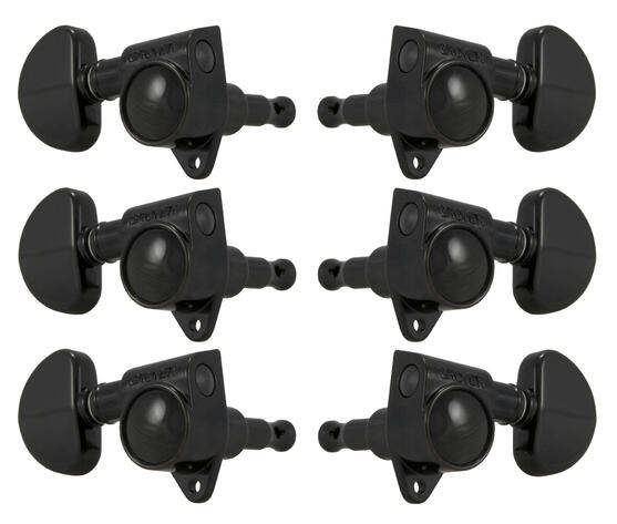 102BC Original Rotomatics with Round Button - Guitar Machine Heads, 3 + 3 - Black Chrome