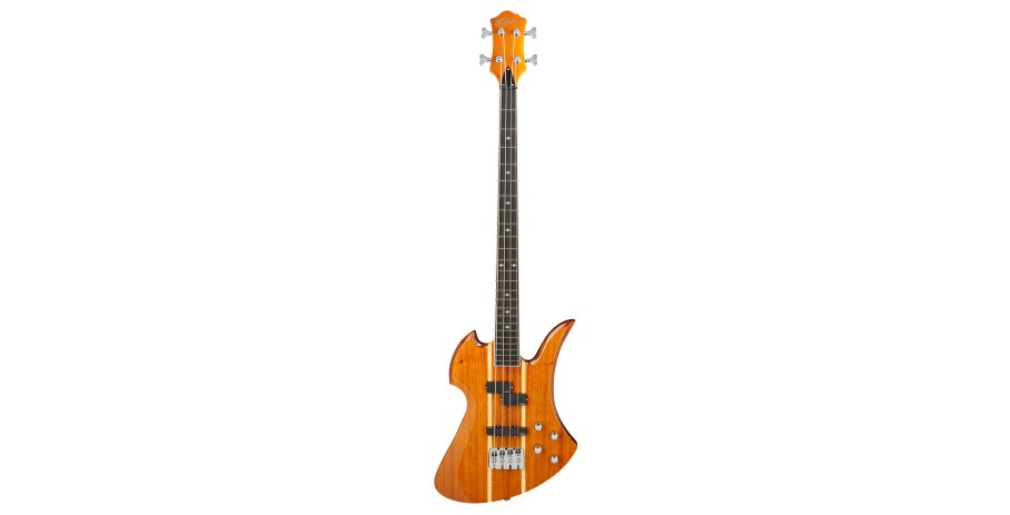 Heritage Classic Mockingbird Bass, 4-String - Koa Top, Natural Transparent