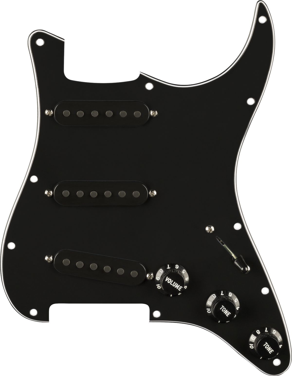 Pre-Wired Strat® Pickguard, Pure Vintage '65 w/RWRP Midde, Black 11 Hole PG