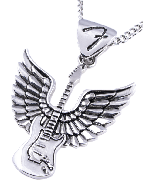 Fender® by King Baby® Winged Stratocaster Necklace, Alloy