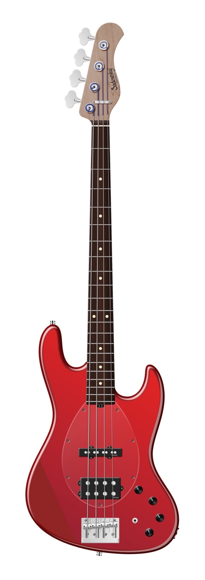 MetroExpress 21-Fret Vintage M/J Bass, Morado Fingerboard, 4-String - Solid Candy Apple Red Metallic