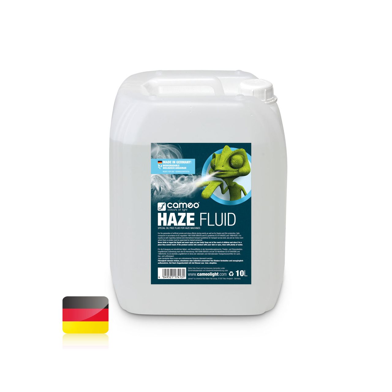 Cameo HAZE FLUID 10L - Hazefluid für feine Nebeldichte und lange Standzeit, ölfrei 10l