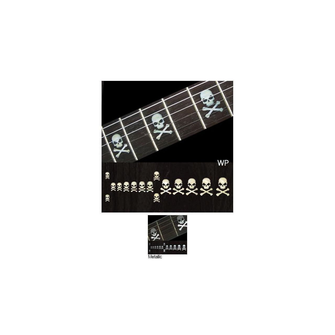 Inlay Stickers, Fret Mark-Skull w/ Crossbones(WP)