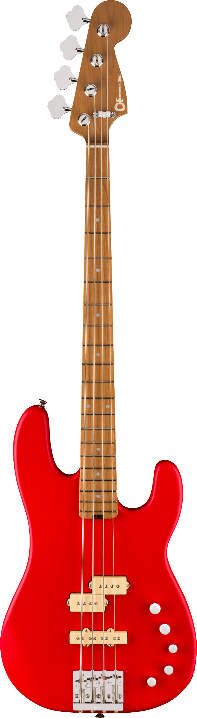 Pro-Mod San Dimas® Bass PJ IV MAH, Caramelized Maple Fingerboard, Satin Ferrari Red