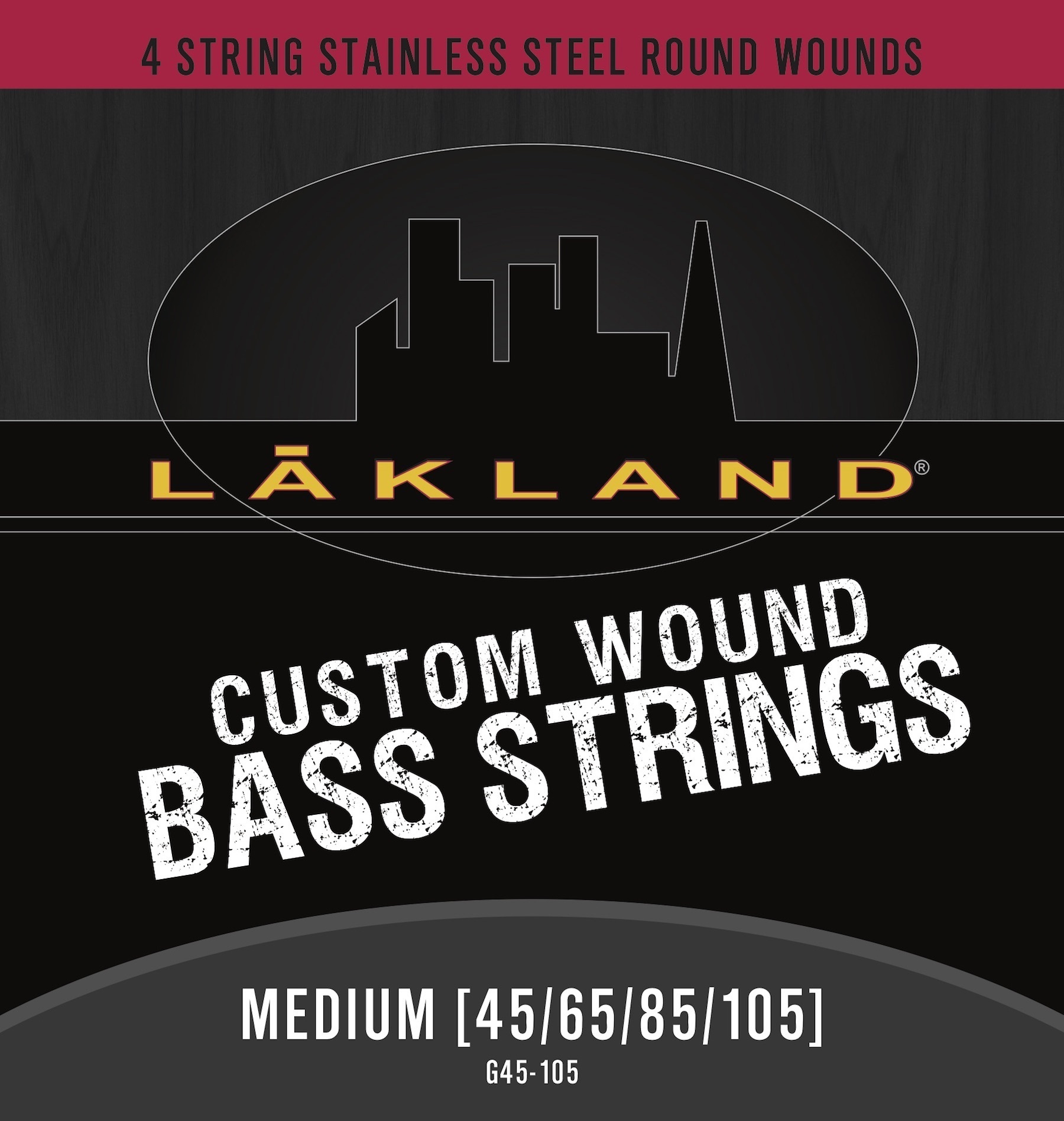 Custom Wound Stainless Steel - Electric Bass String Set, 4-String, Medium, .045-.105