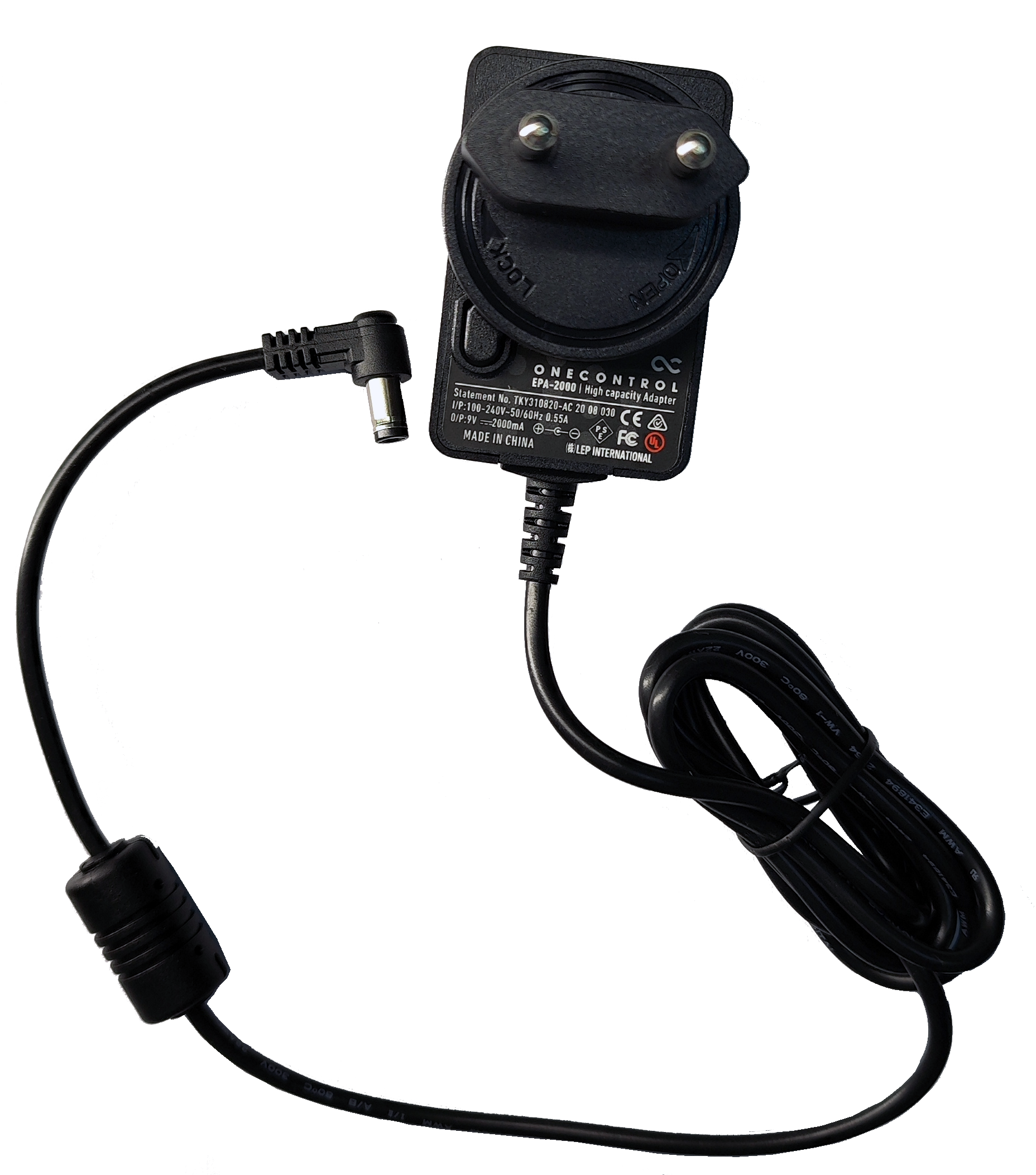 EPA-2000 V3 9V Power Adapter, 9V DC, 2000 mA