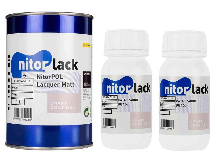 NitorPOL Polyurethan-Lack, Gloss Matte- 1000ml Dose + 500 ml Trockner