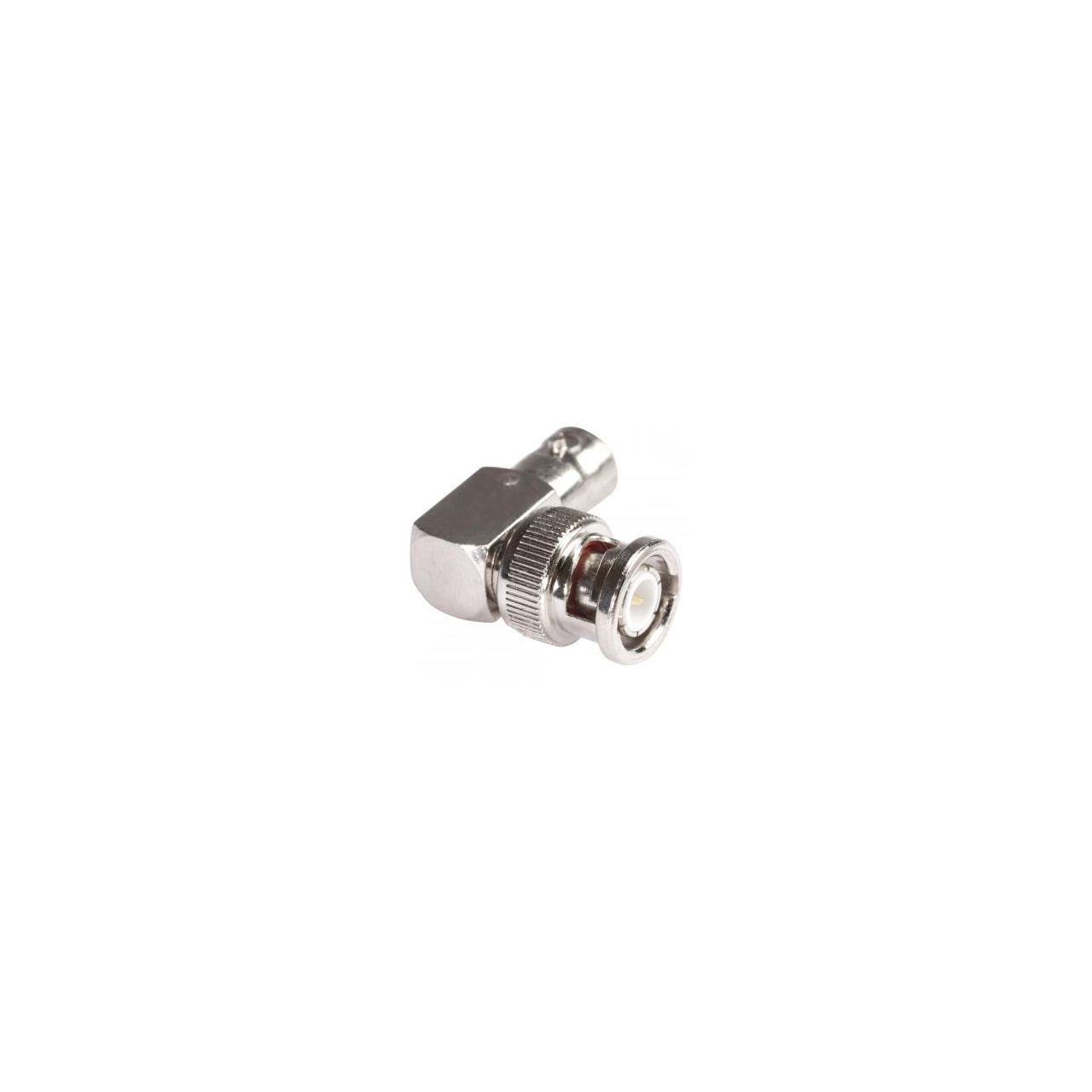 HICON Adapter | BNC female/BNC male abgewinkelt, silbergrau